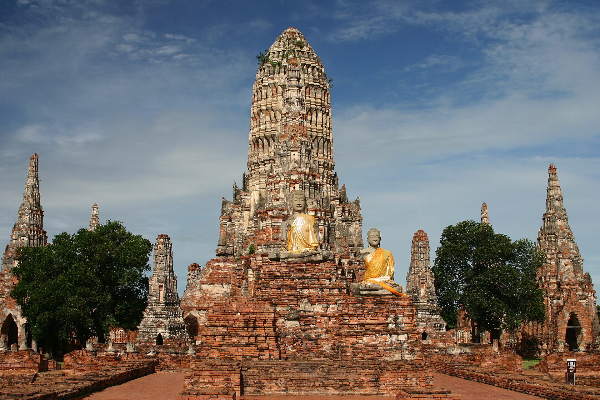 The stunning Wat Chaiwatthanaram, showcasing Khmer architectural influence.