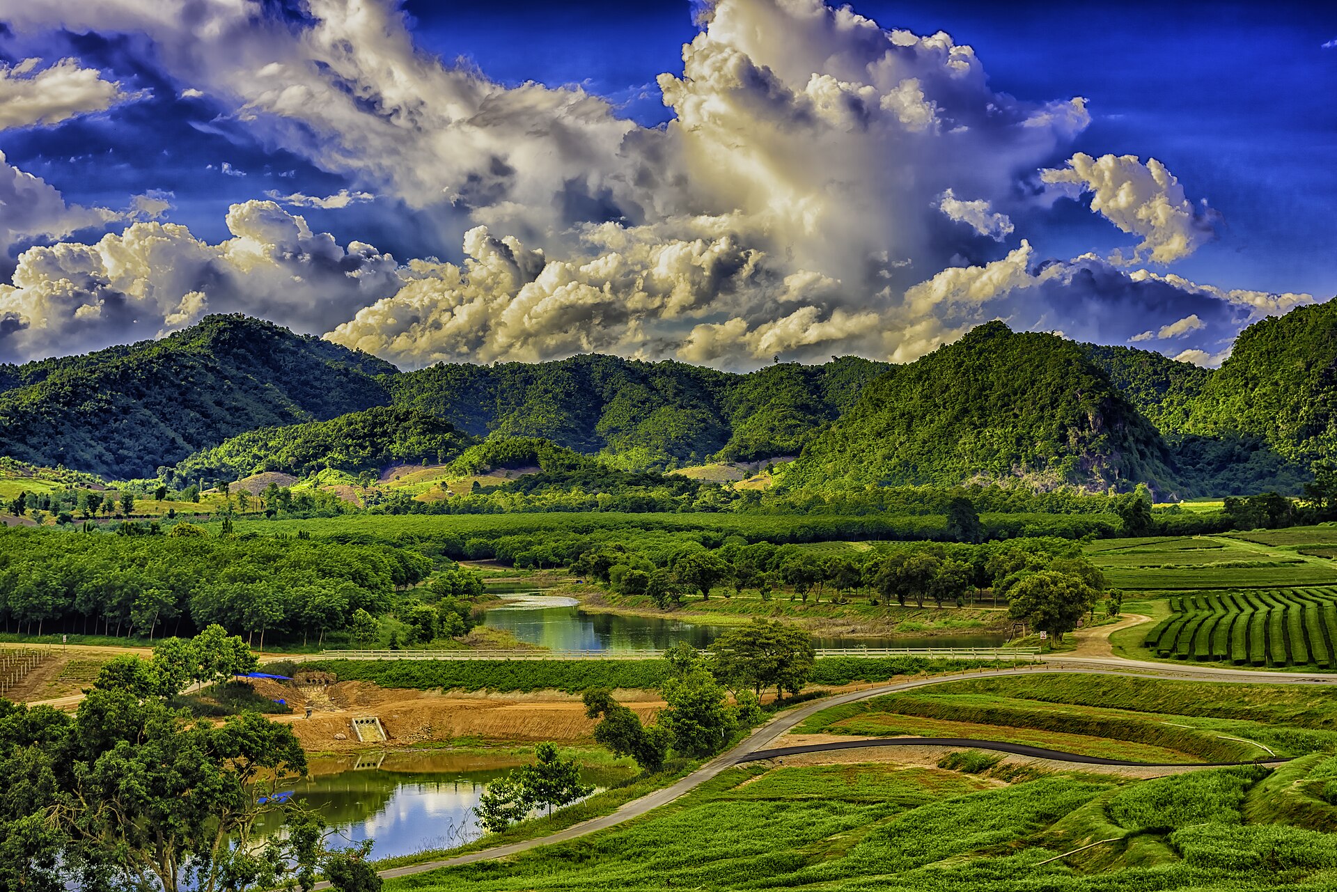 The picturesque landscape of Chiang Rai, especially beautiful during the cool season.