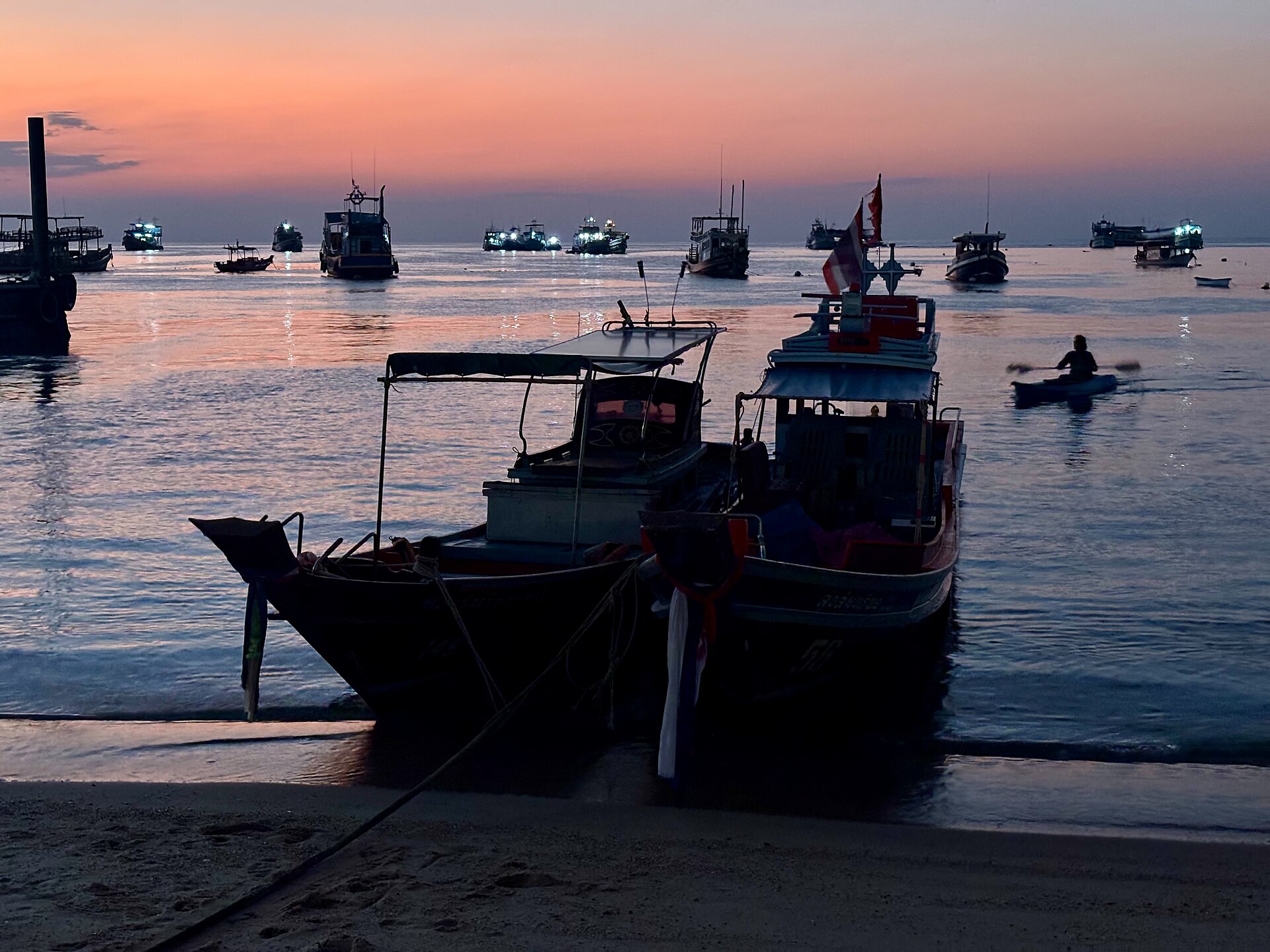 The stunning Sairee Beach, a perfect spot for sunset views.