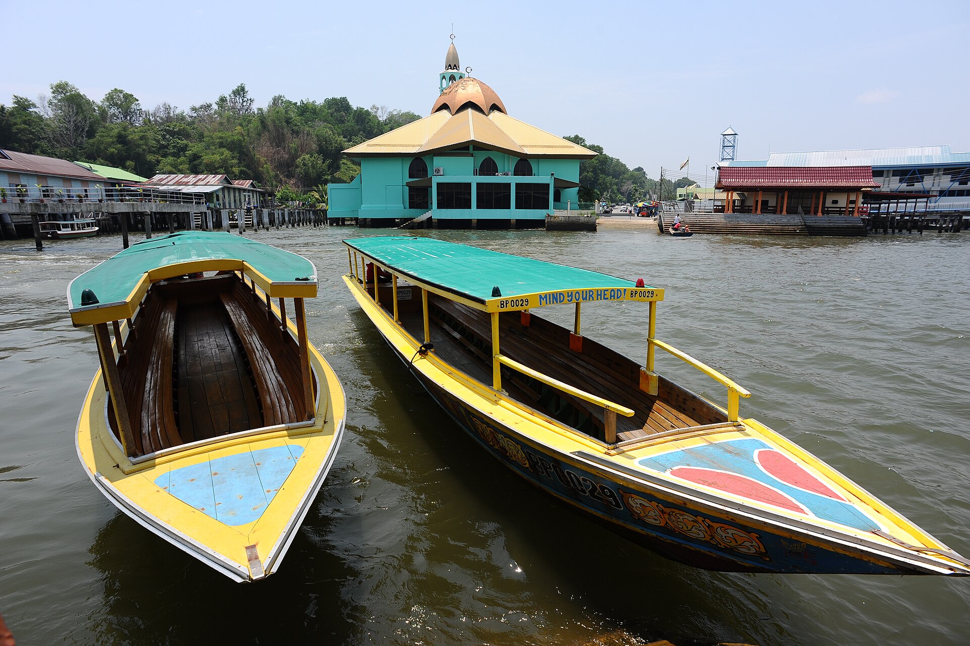 Kampong Ayer, the world's largest water village, showcases the unique lifestyle of its residents.