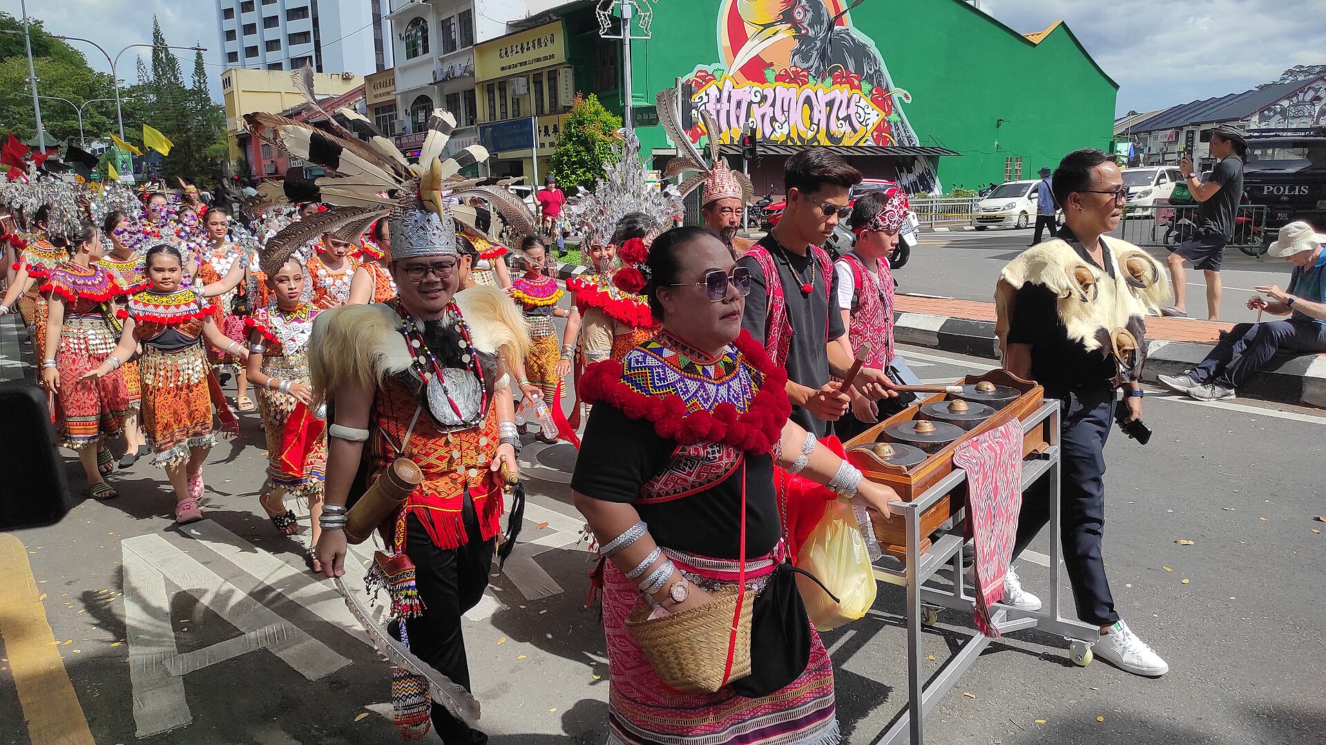 The vibrant Gawai Dayak celebration, showcasing traditional music and dance.