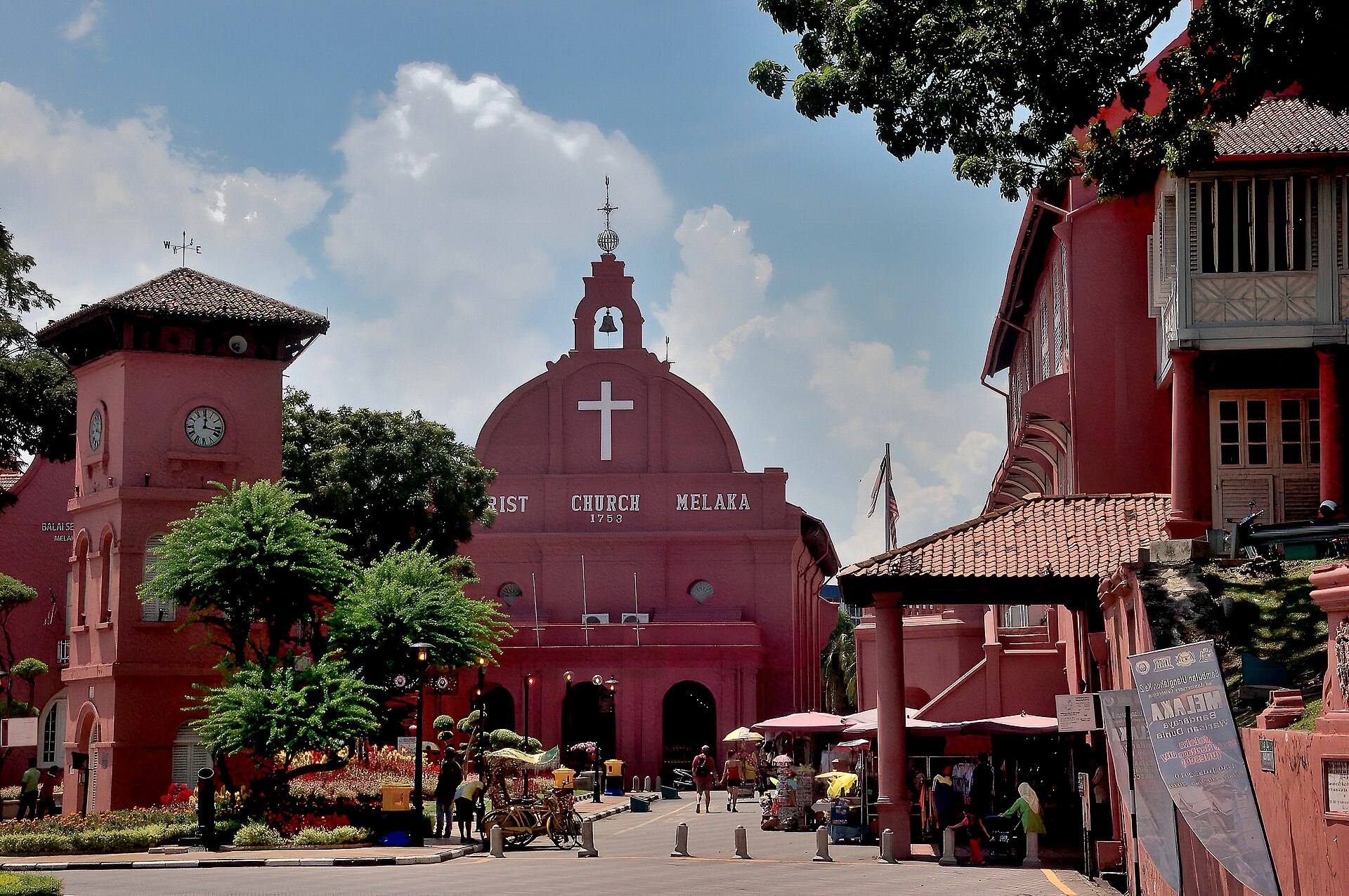 The iconic Christ Church, showcasing Dutch colonial architecture.