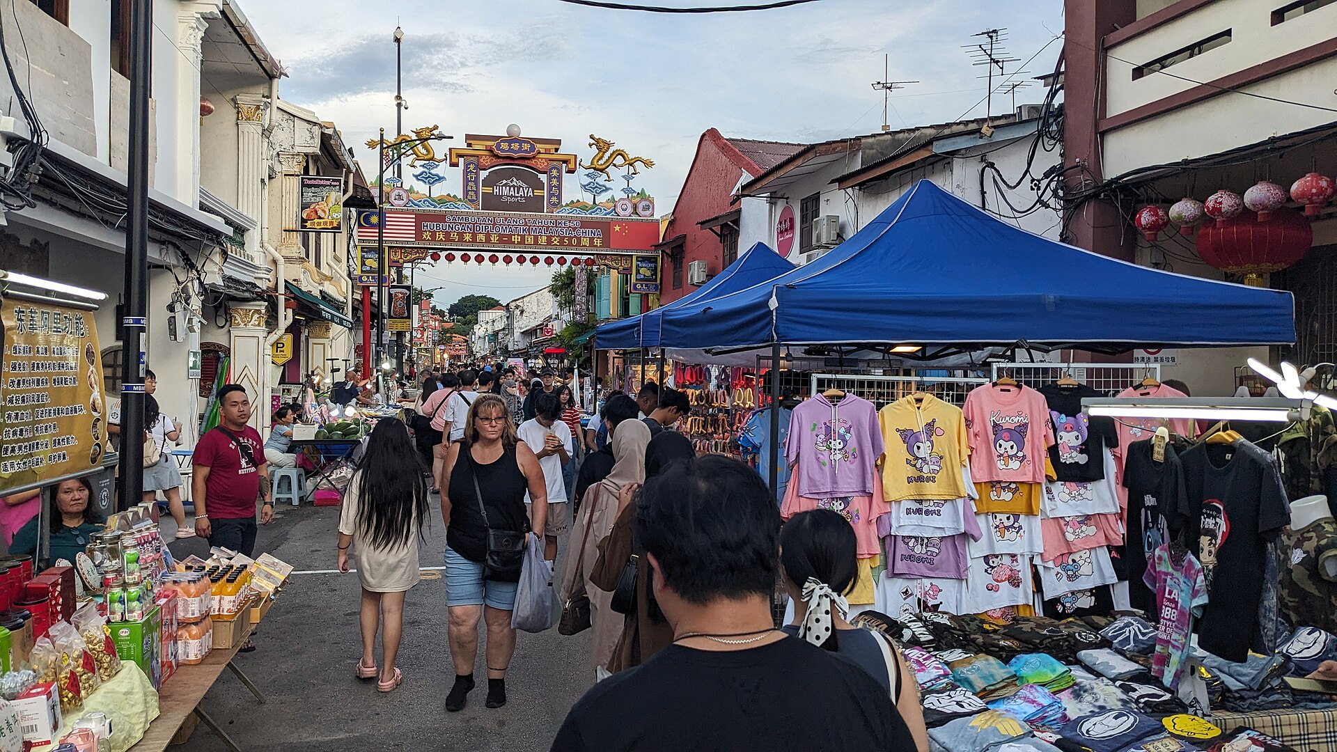 The vibrant Jonker Walk, alive with food stalls and local artisans.