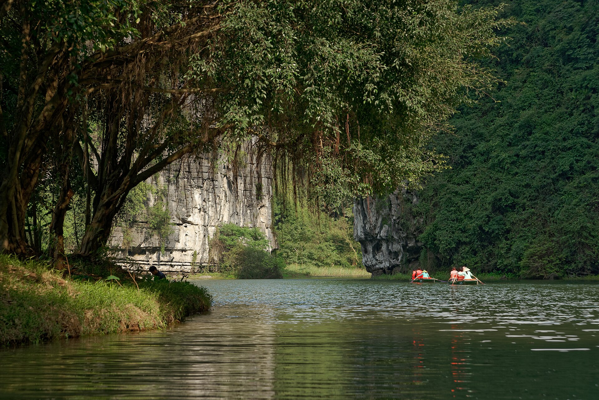 A breathtaking view of the karst formations at Tràng An, a UNESCO World Heritage Site.